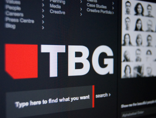 TBG website screen